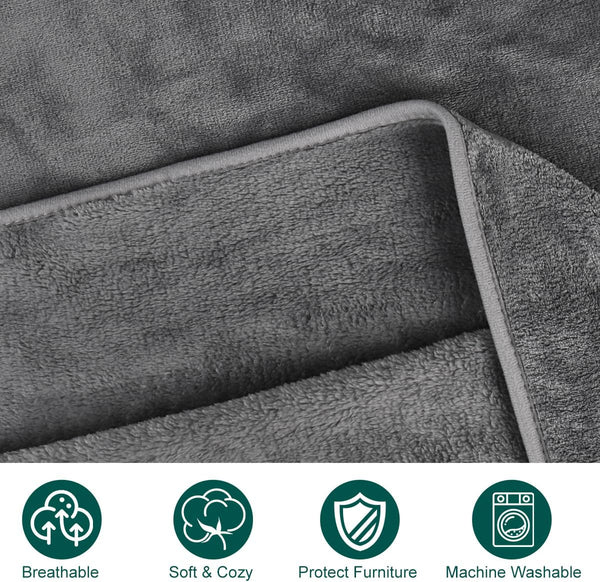 Onarway Dog Blanket Washable for Puppy: 4 Packs Dog Blankets 40”X28” | Fluffy Soft Small Throw for Cat Puppy Kitten Dogs - Fleece Pet Blankets for Bed Sofa Car and Indoor - Grey and Khaki4