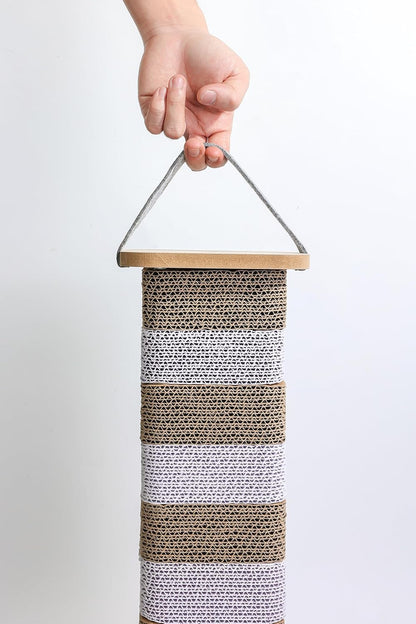 Cat Scratching Post for Indoor Cats, 23.6 Inch Tall Cardboard Cat Scratcher Pad for Kittens & Cats, Multi Surface Scratching Board, Easy Assembly, Protects Furniture4
