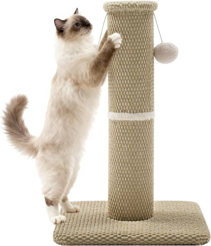 Made4Pets Tall Cat Scratching Post, 33" Modern Cat Scratcher with Hanging Balls, Heavy Duty and Thicker Scratching Post for Indoor Cats Adults, Sturdy Base Cat Scratch Post, Dark Grey11