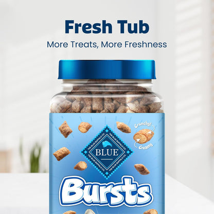 Blue Buffalo Bursts Paw-Lickin' Chicken Crunchy & Creamy Cat Treats, Great for Training, Made with Real Chicken Natural Cat Treats Enhanced with Vitamins, Minerals & Other Nutrients, Tub 12 Oz.4