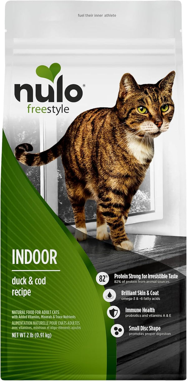 Nulo Freestyle Dry Cat Food Indoor - Duck & Cod, High Protein Grain-Free Dry Cat Food, Natural Kibble with Probiotics and Omegas Fatty Acids, 4Lb Bag12