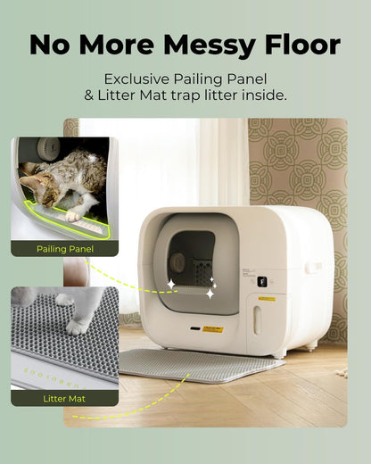 Furbulous True Odor-Free Self Cleaning and Packing Litter Box, Automatic Cat Litter Box with Self-Pack and Refill System, APP Control, Extra Large Space for 3.3-22 Lbs Cats, Upgraded Version6