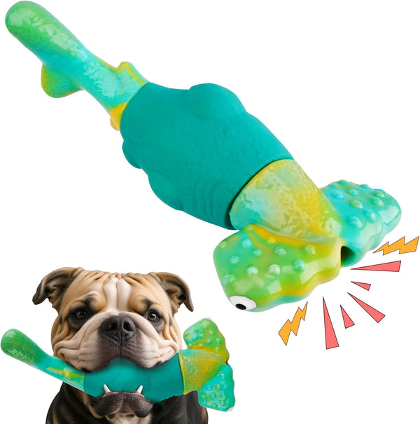 BIKIISEN Dog Toys for Aggressive Chewers, Interactive Dog Chew Toys for Large Dogs, Squeaky Chew Toys to Keep Them Busy, Tough Toys for Medium/Large Breed (Green)1