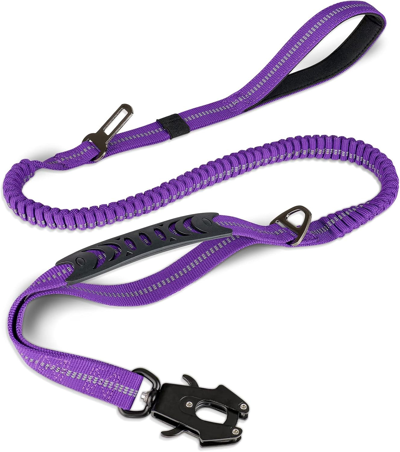 joytale-tactical-bungee-dog-leash-shock-absorbing-no-pull-coyote-brown-for-large-dogs-that-pull-2-padded-handles-for-control-car-seatbelt-clip-reflective-for-night-safety-metal-frog-clip