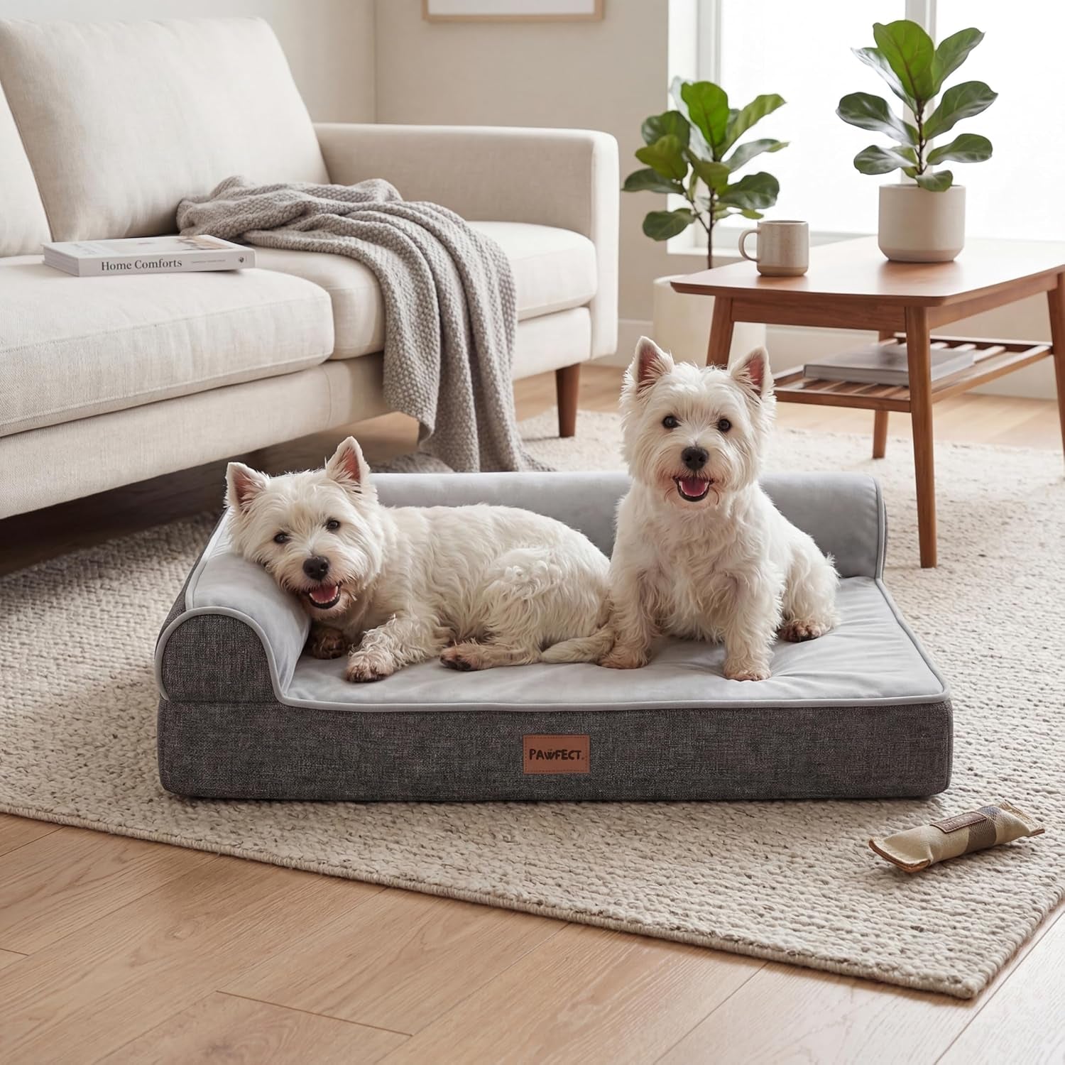 pawfect-orthopedic-dog-bed-for-small-medium-large-dogs-memory-foam-pet-bed-with-3-waterproof-covers-washable-removable-velvet-cover-supportive-bolsters-non-slip-base-medium-32-5x24-5x7-5