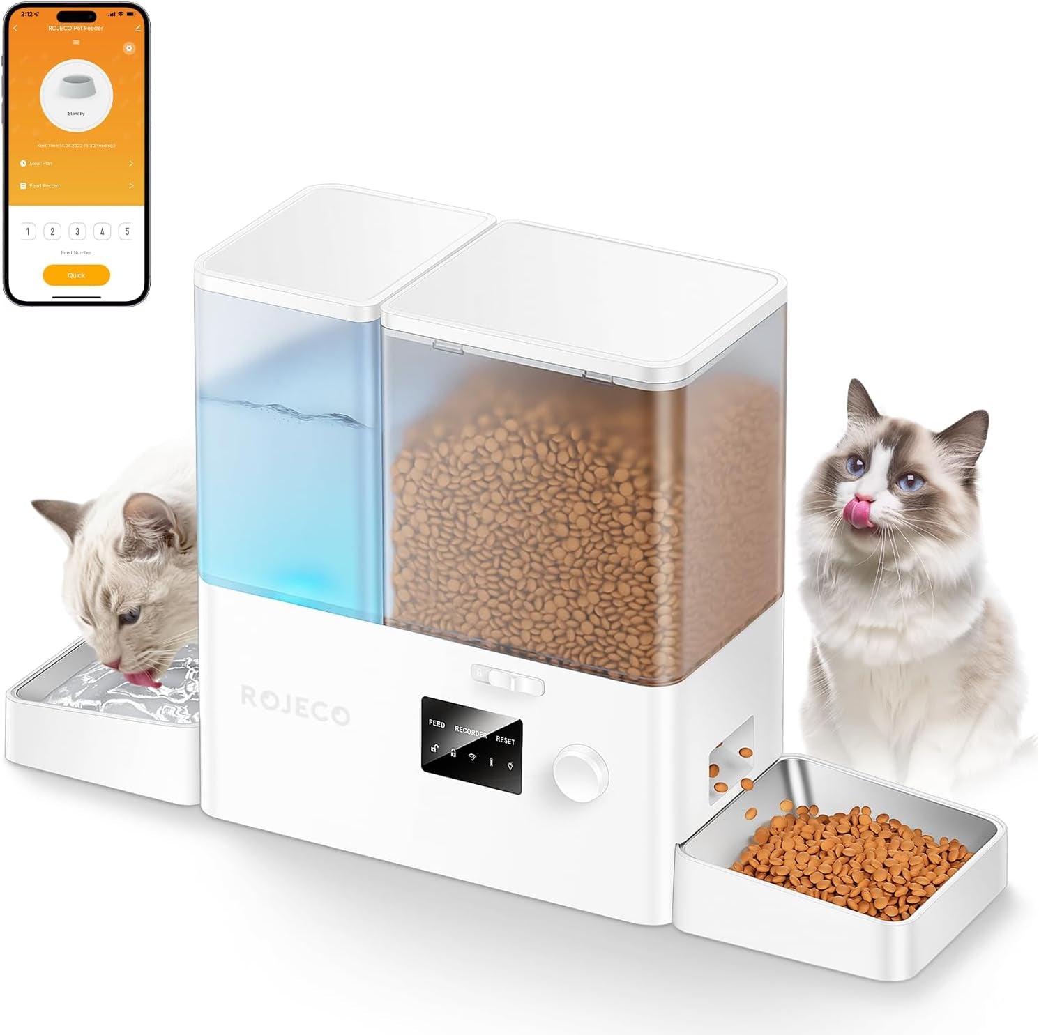 automatic-cat-feeder-and-water-dispenser-2-in-1-large-capacity-5l-cat-food-bowl-and-3-5l-gravity-water-dispenser-timed-cat-feeder-for-cats-small-dogs-puppies-kittens-pets