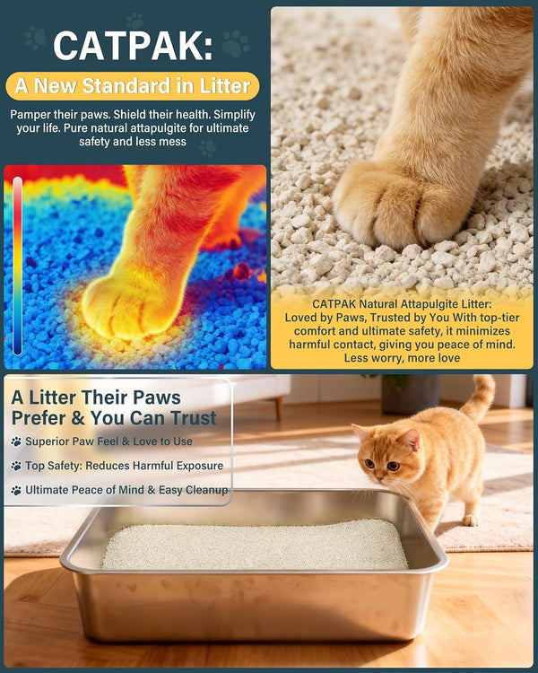 99% Dust Free Clumping Cat Litter, Natural Attapulgite Clay, Unscented Odor Control, Lightweight, Low Tracking, for Housebreaking Multi Cat Kitty, Kittens & Robot Litter Machines 13.2 Lb9