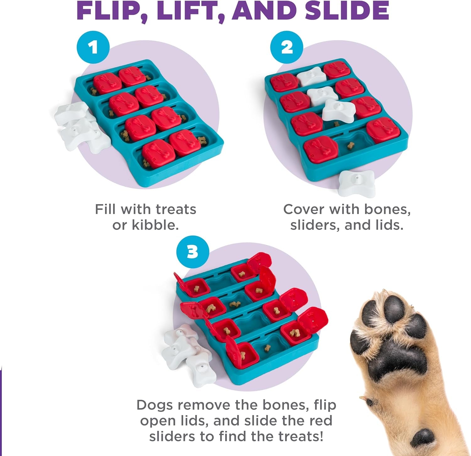 outward-hound-by-nina-ottosson-dog-brick-interactive-treat-puzzle-enrichment-toy-level-2-intermediate