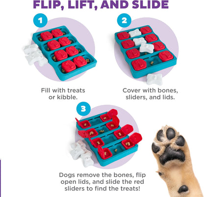 Outward Hound by Nina Ottosson Dog Brick – Interactive Treat Puzzle Enrichment Toy, Level 2 Intermediate3