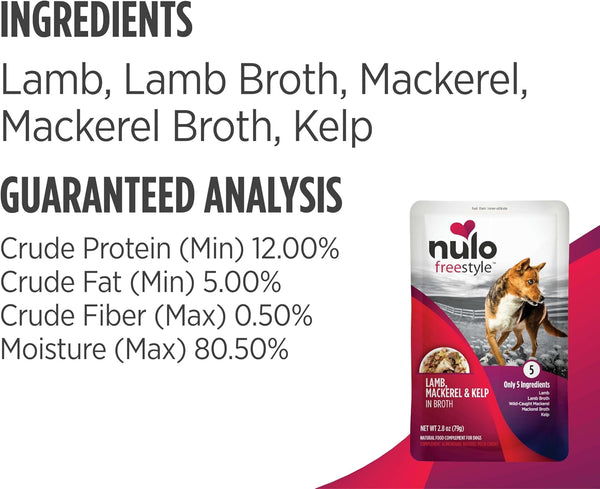 Nulo Freestyle Variety Flavor Real Meat Grain-Free Premium Puppy & Dog Food Topper, 2.8 Ounce (Pack of 6)9