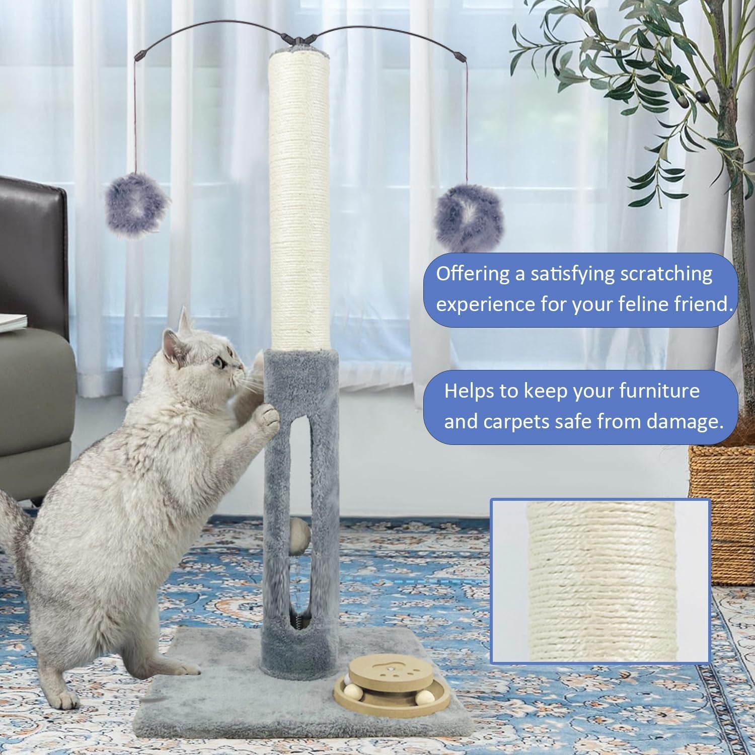 31-cat-scratching-post-kitten-toys-for-indoor-cats-interactive-scratcher-with-tracking-ball-sisal-scratch-rope-for-large-cats-sturdy-base-cat-scratch-post-gray-31-h