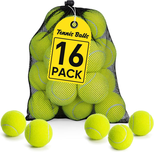 Treeroot 16/30/40/60/80 Pcs Tennis Balls, High Elasticity Tennis Balls Bulk, Comes with a Portable Mesh Bag, Tennis Ball for Dogs, Suitable for Beginner Training Ball, Durable & Bounce14