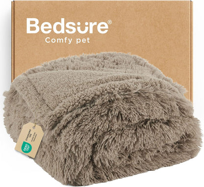 Bedsure Waterproof Dog Blanket for Small Dogs Cats Fluffy Faux Fur, 30X40 | Plush Fuzzy Reversible Pet Blankets for Couch and Dog Bed, Soft Calming Throw Cat Puppy Blanket Washable, Dog Gift, Brown1
