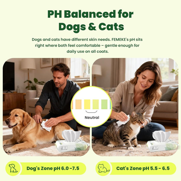 Unscented Dog Wipes & Cat Wipes (4X50 Packs) | Hypoallergenic, Ph Balanced for Paws, Body, Eyes & Ears Grooming |All-Natural Plant Fiber Wipes with Aloe & Vitamin E | Pearl Texture3