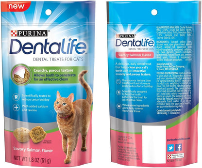 Purina Dentalife Dental Treats for Cats Bundle; Savory Salmon and Tasty Chicken3