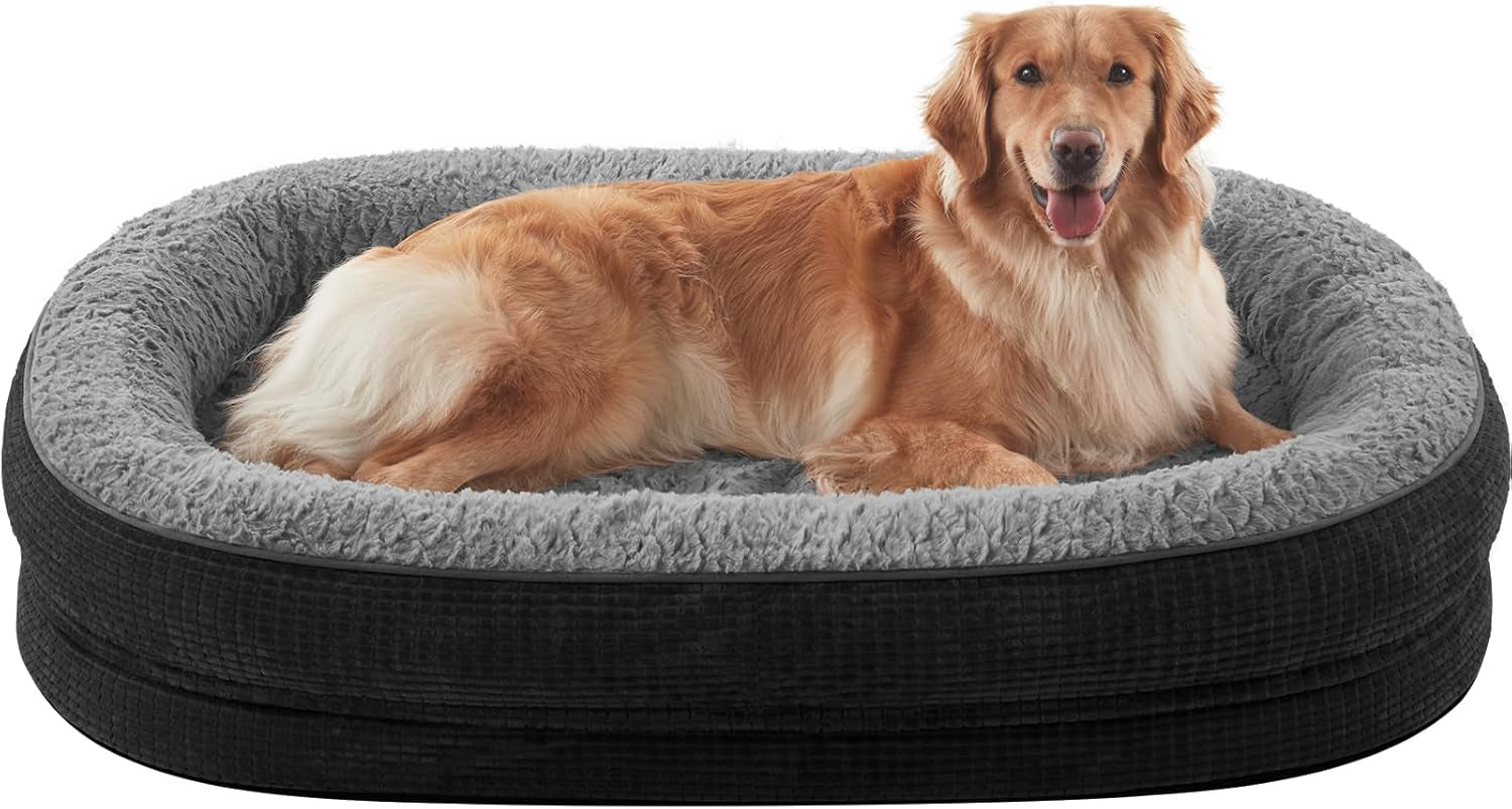 joejoy-orthopedic-dog-beds-large-sized-dog-xl-egg-crate-memory-foam-pet-couch-bed-with-bolster-sides-waterproof-lining-removable-washable-cover-non-slip-bottom-grey