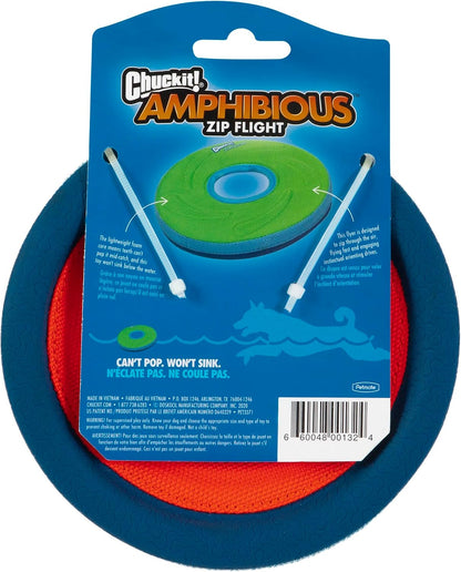 Chuckit! Zipflight Flying Disc Dog Toy, Small (6"), Green and Light Blue3