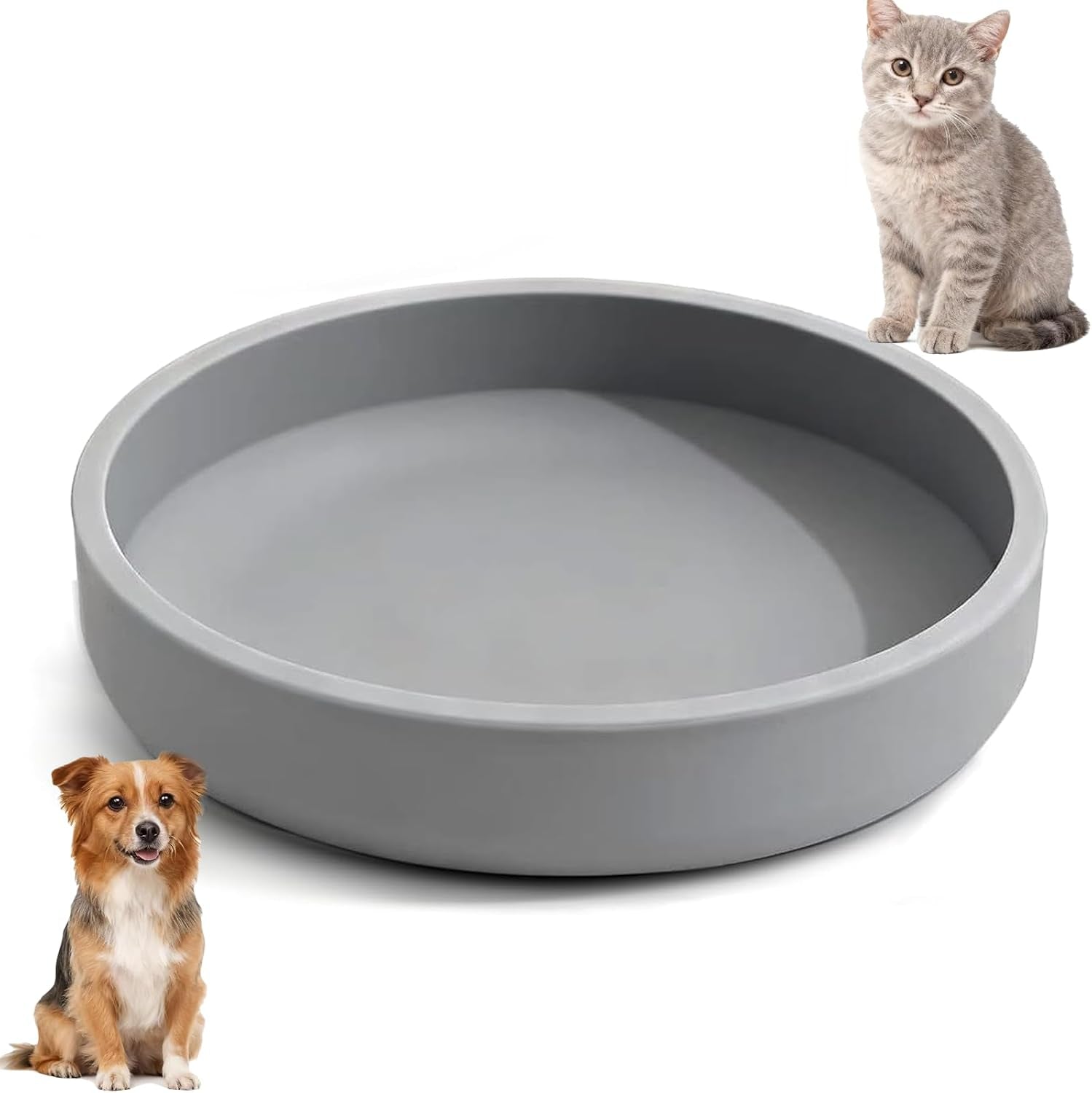 silicone-cat-bowl-shallow-non-slip-cat-dishes-set-of-2-relief-whisker-fatigue-small-pet-dog-bowls-for-dry-wet-food-round-grey