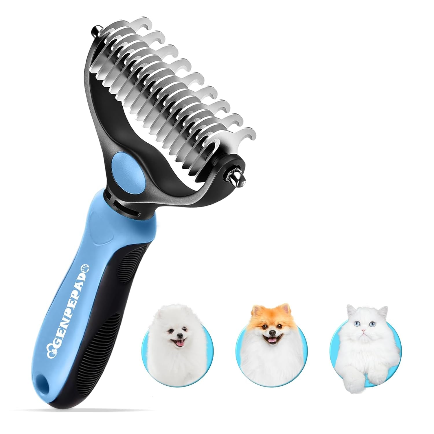 undercoat-rake-for-dogs-cats-dematting-comb-with-extra-wide-double-sided-stainless-steel-teeth-for-detangling-deshedding-brushing-thinning-removing-shed-fur-knots-mats-and-tangles-in-pets