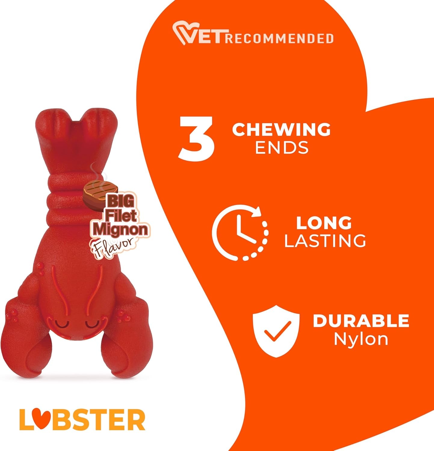 nylabone-power-chew-lobster-dog-chew-toy-filet-mignon-flavor-small-durable-dog-toys-for-aggressive-chewers-long-lasting-discourages-destructive-chewing-for-dogs-up-to-25-lbs