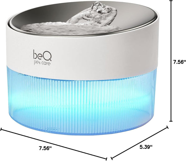Beq Cat Water Fountain,2.5L/84Oz inside Ultra-Quiet Stainless Steel Automatic Pet Water Dispenser,Bpa Free,Visible Water Level,With a Large Size Filter,Suitable for Cats & Small Dogs7