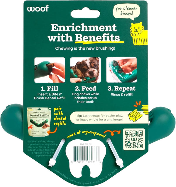 WOOF Bite N' Brush Dog Dental Chew Toy for Small Dogs 10-25 Lbs | Dog Toothbrush Toy, V-Shaped Design, Reusable, Easy to Clean, Dental Dog Toy9