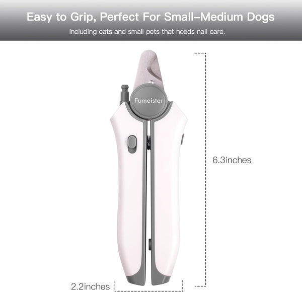 Type-C Rechargeable Dog & Cat Nail Clippers - LED Pet Nail Trimmer Extra Sharp for Small & Medium Dogs (Gray)7