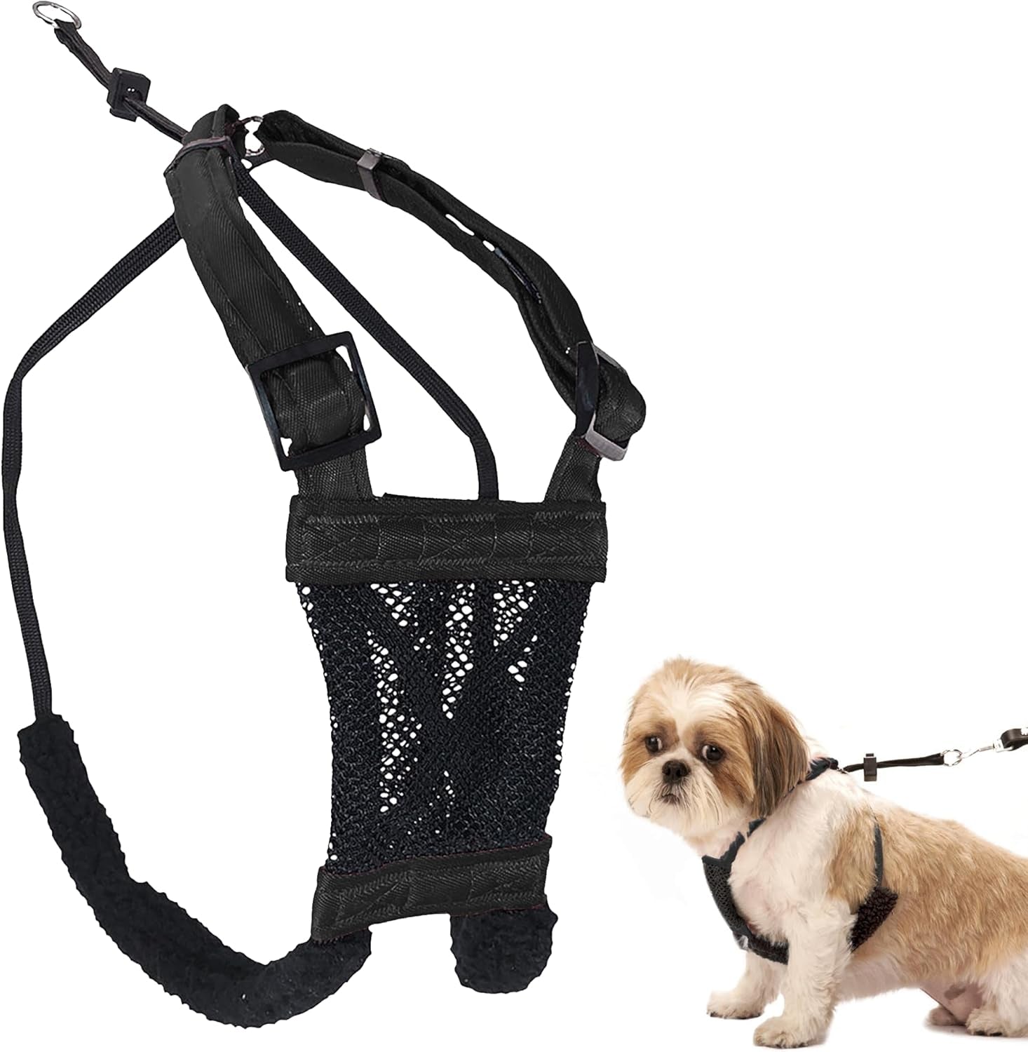 sporn-no-pull-dog-harness-durable-nylon-mesh-harness-for-large-dogs-no-choke-design-padded-restraint-sleeves-adjustable-fit-easy-on-off-large-xl-for-extra-large-breeds-black