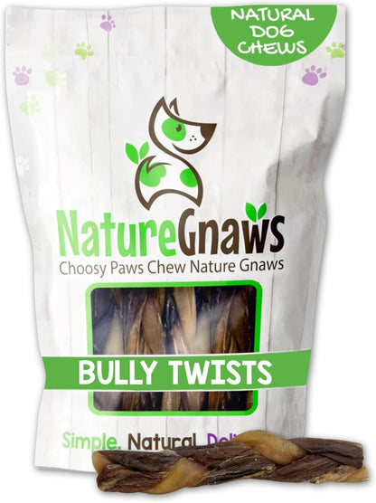 Nature Gnaws Bully Stick Springs for Dogs 7-8" (6 Count) - Long Lasting for Aggressive Chewers - Natural Curly Beef Dog Chew Bones - Rawhide Free10