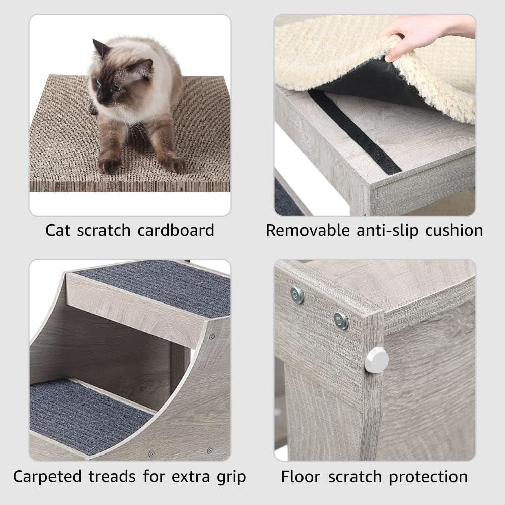 unipaws-pet-bunk-bed-with-removable-step-for-dog-and-cat-window-perch-seat-multi-level-bed-with-cushion-and-cat-scratch-pad-indoor-use-grey
