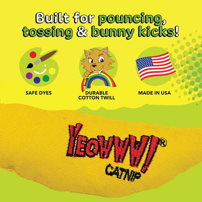 Yeowww! 100% Organic Catnip Toy, Yellow Banana 3 Pack8