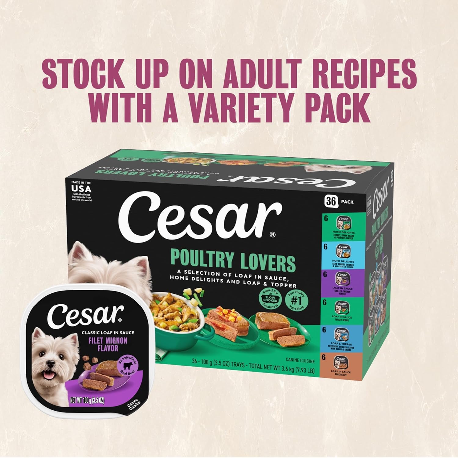 cesar-wet-dog-food-steak-lovers-variety-pack-3-5-oz-36-count-real-meat-1-ingredient-easy-peel-trays-100-complete-balanced-no-fillers-no-added-sugar-no-artificial-flavors
