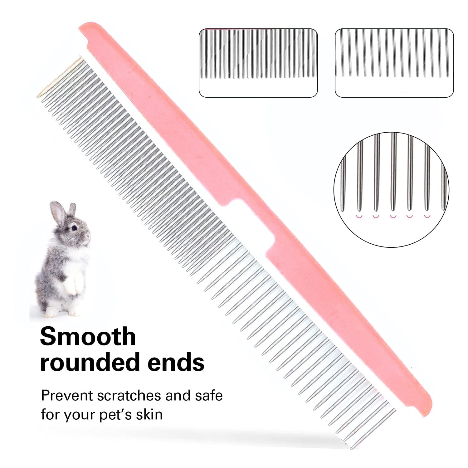 small-animal-pet-grooming-kit-with-pet-shedding-slicker-brush-bath-massage-glove-pet-grooming-comb-nail-clipper-trimmer-for-rabbit-puppy-kitten-guinea-pig-hamster-ferret-pink