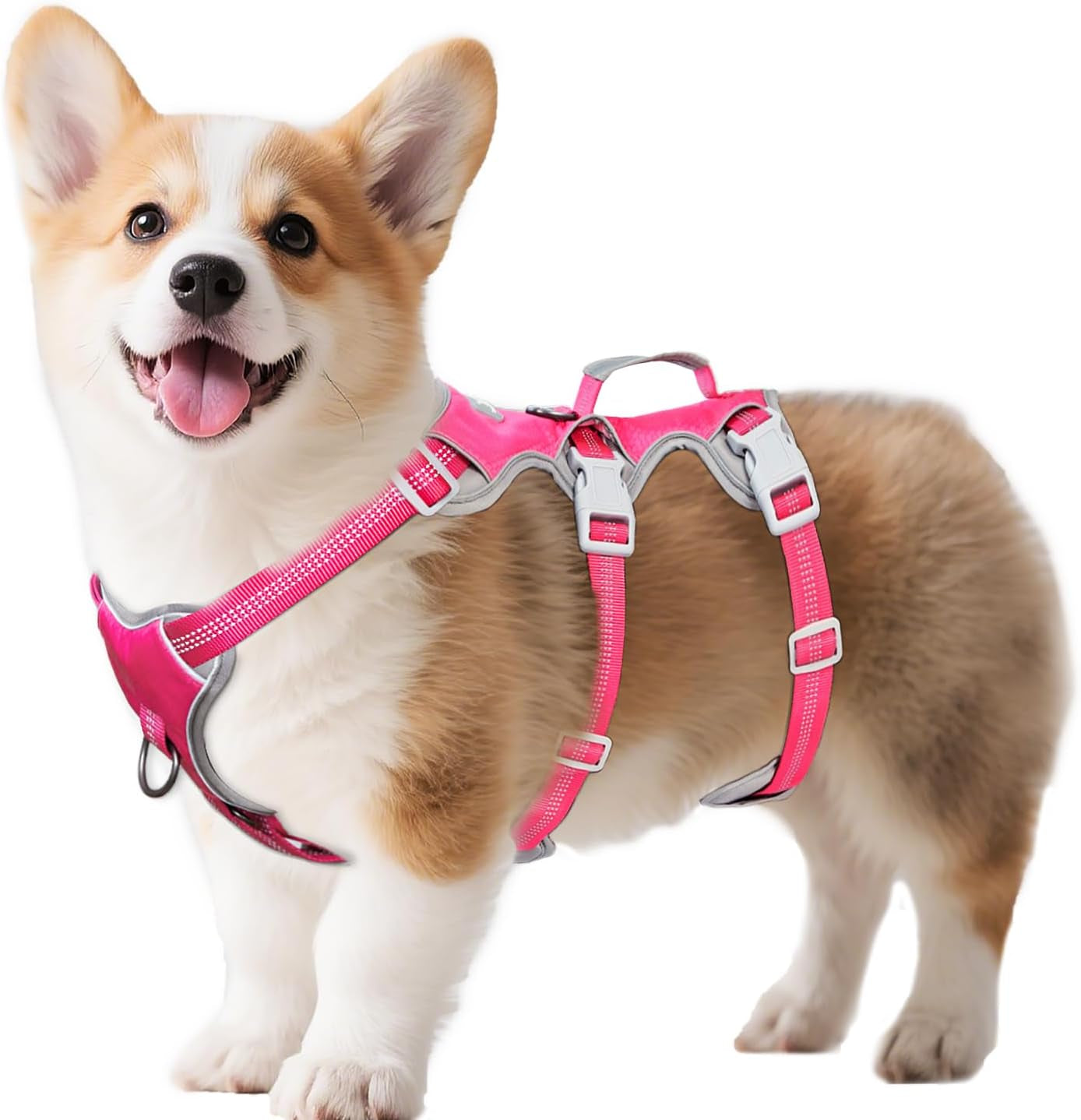 huntboo-escape-proof-dog-harness-escape-artist-harness-reflective-harness-with-padded-handle-breathable-durable-adjustable-vest-for-medium-dogs-walking-training-and-running-gear-blue-m