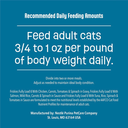 Purina Friskies Fully Load’D Wet Cat Food Variety Pack with Chicken, Salmon, or Tuna in Wet Cat Food Gravy - 5.5 Ounce (Pack of 12)7