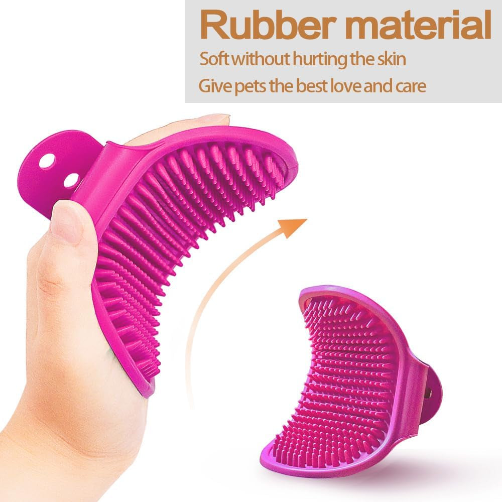 dog-bath-brush-pet-bath-comb-brush-soothing-massage-rubber-comb-2pcs-with-adjustable-ring-handle-for-long-short-haired-dogs-and-cats-blue-rose