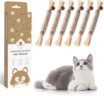 Potaroma 3 Pack Natural Silvervine Sticks Cat Toys, Catmint Silvervine Blend Sticks, Catnip Kittens Chew Toys Teeth Cleaning, Matatabi Dental Care Cat Treat Edible Kitty Lick Toys, Package May Vary | Kittens Chew Toys for Teeth Cleaning, Matatabi Dental Care Cat Treat, Edible Kitty Lick Toys7