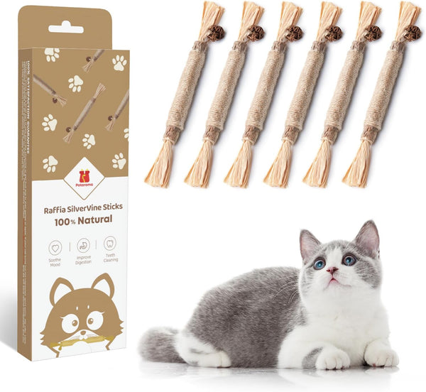 Potaroma 3 Pack Natural Silvervine Sticks Cat Toys, Catmint Silvervine Blend Sticks, Catnip Kittens Chew Toys Teeth Cleaning, Matatabi Dental Care Cat Treat Edible Kitty Lick Toys, Package May Vary | Kittens Chew Toys for Teeth Cleaning, Matatabi Dental Care Cat Treat, Edible Kitty Lick Toys7