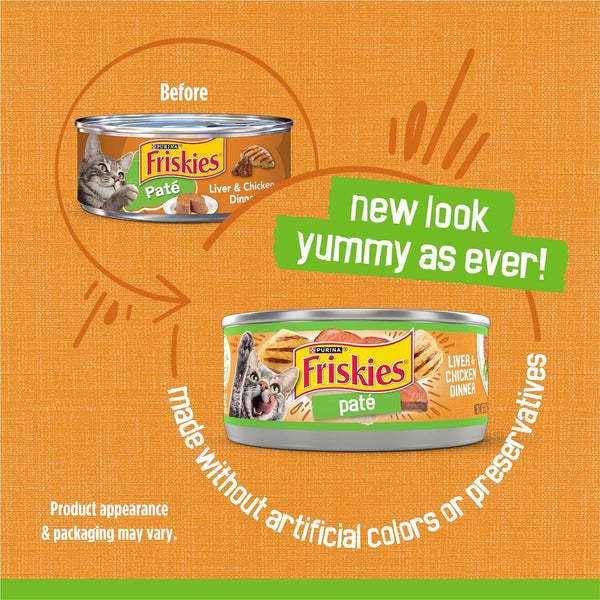 Purina Friskies Wet Cat Food Pate, Liver and Chicken Dinner - (Pack of 24) 5.5 Oz. Cans2