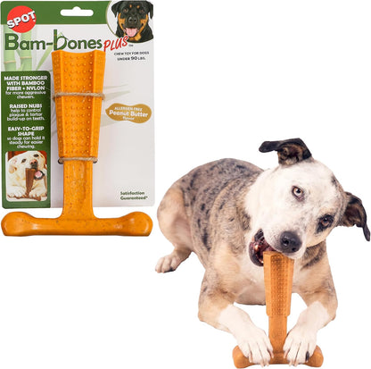 SPOT Bam-Bones plus T Bone – Bamboo Fiber & Nylon Dog Chew Toy for Moderate to Aggressive Chewers, Durable Long Lasting & Non-Splintering, Beef Flavor Toy for Adult Dogs & Puppies under 60 Lbs, 6 In22
