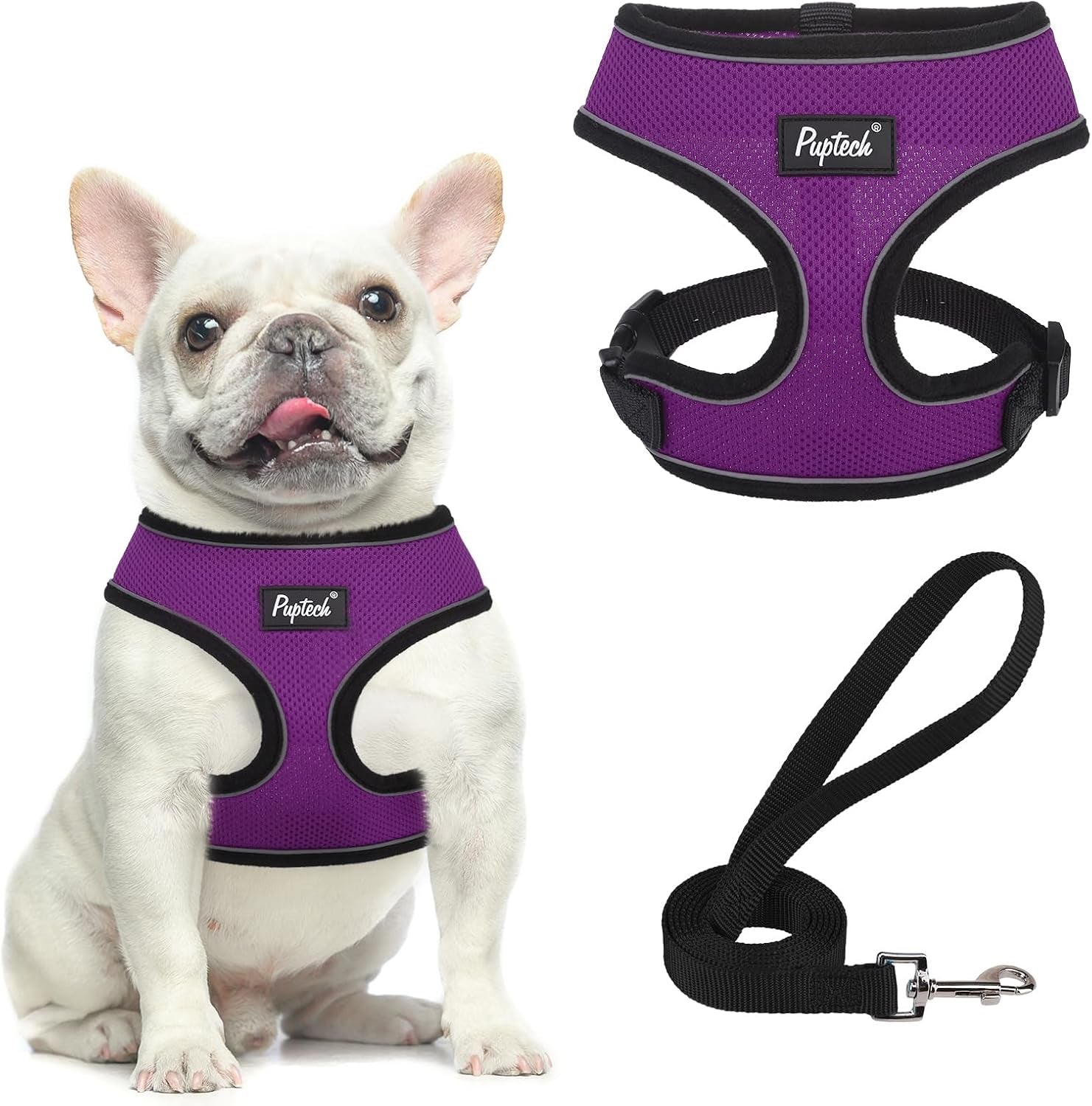 pupteck-soft-mesh-dog-harness-small-sized-and-leash-set-pet-puppy-cat-comfort-padded-vest-no-pull-harnesses-beige-s