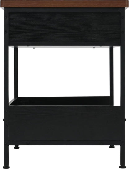 Dog Bed End Table with Storage Drawer and Washable Cushion, Black & Walnut | Open Elevated Dog Bed Furniture for Small Medium Dogs up to 50 Lbs, Metal Frame, Drawer, for Living Room, Bedroom Bedside5