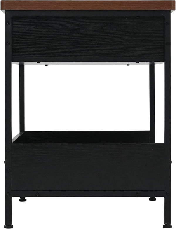 Dog Bed End Table with Storage Drawer and Washable Cushion, Black & Walnut | Open Elevated Dog Bed Furniture for Small Medium Dogs up to 50 Lbs, Metal Frame, Drawer, for Living Room, Bedroom Bedside5