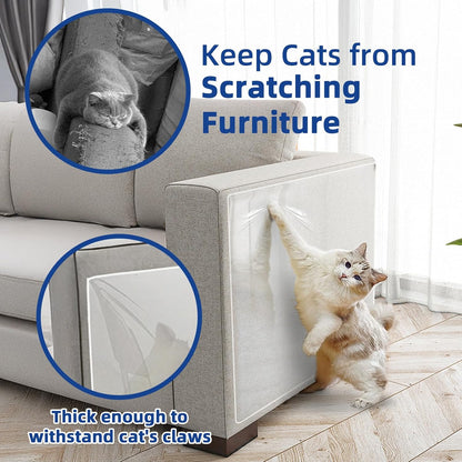Toosoft anti Cat Scratch Furniture Protector Clear Vinyl 196.9"X16.5" | Couch Protector from Cat Claws Thicken - Single Sided Sticky Flexible Dog Tape for Furniture, for Couch Corner Door Walls Bed3