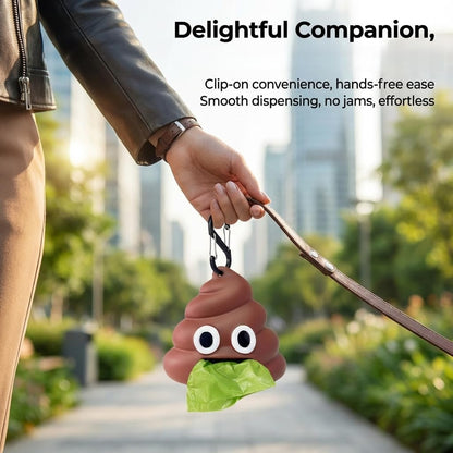 Dog Poop Bag Dispenser for Dog Leash, Poop Shape Sturdy Holder | Cute and Unique Design, Portable for Dog Walking, Comes with 1 Roll 15 Waste Bags6