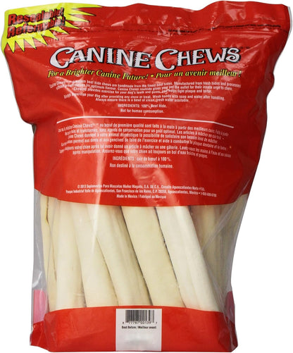 Canine Chews 10-11" Rawhide Bones for Large Dogs, Durable USA Beefhide Dog Rawhide Chews, Retriever Rolls 20 Pack (5 Lbs)4