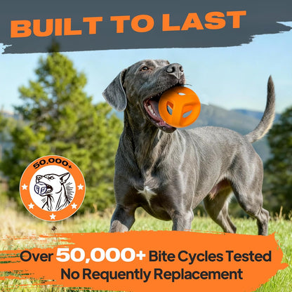 Fida Natural Rubber Dog Balls for Aggressive Chewers, Durable Dog Chew Toys for Large Dogs, Interactive Fetch & Tug of War Toys for Medium Large Breed Non-Toxic Dish Washable,4.5 * 4.5"3