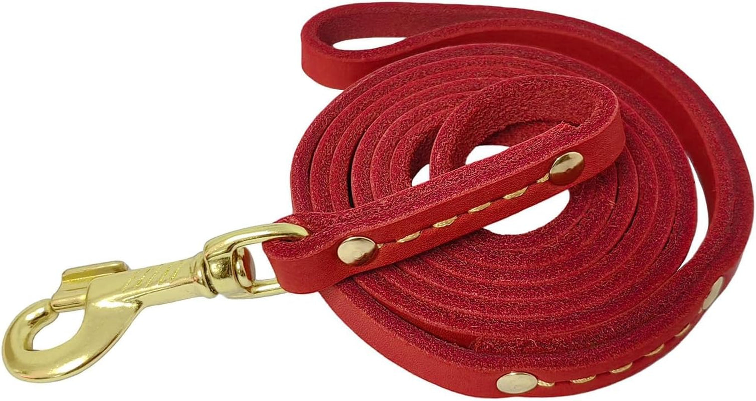 leather-dog-leash-6-ft-x-1-2-inch-heavy-duty-genuine-leather-dog-training-leash-soft-and-strong-leather-leash-for-small-and-medium-dogs-brown