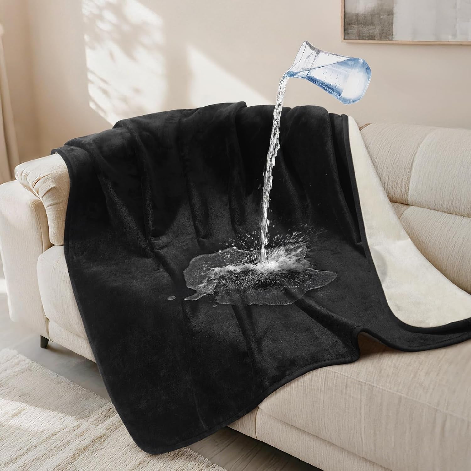 loobani-waterproof-blanket-for-bed-soft-flannel-twin-bed-blanket-60-x-80-dog-pet-blankets-for-large-dogs-reversible-spill-proof-throw-for-couch-cover-movie-time-camping-travel-noise-free-grey