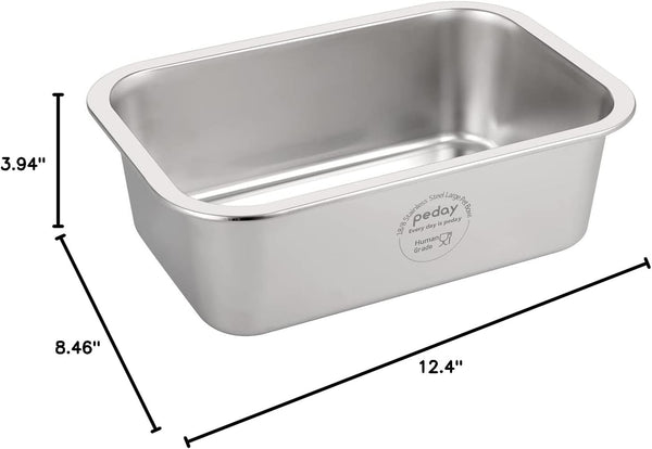 PEDAY 1.2 Gallon Large Dog Water Bowl | 18/8 Human Grade Stainless Steel - Silver Classic7